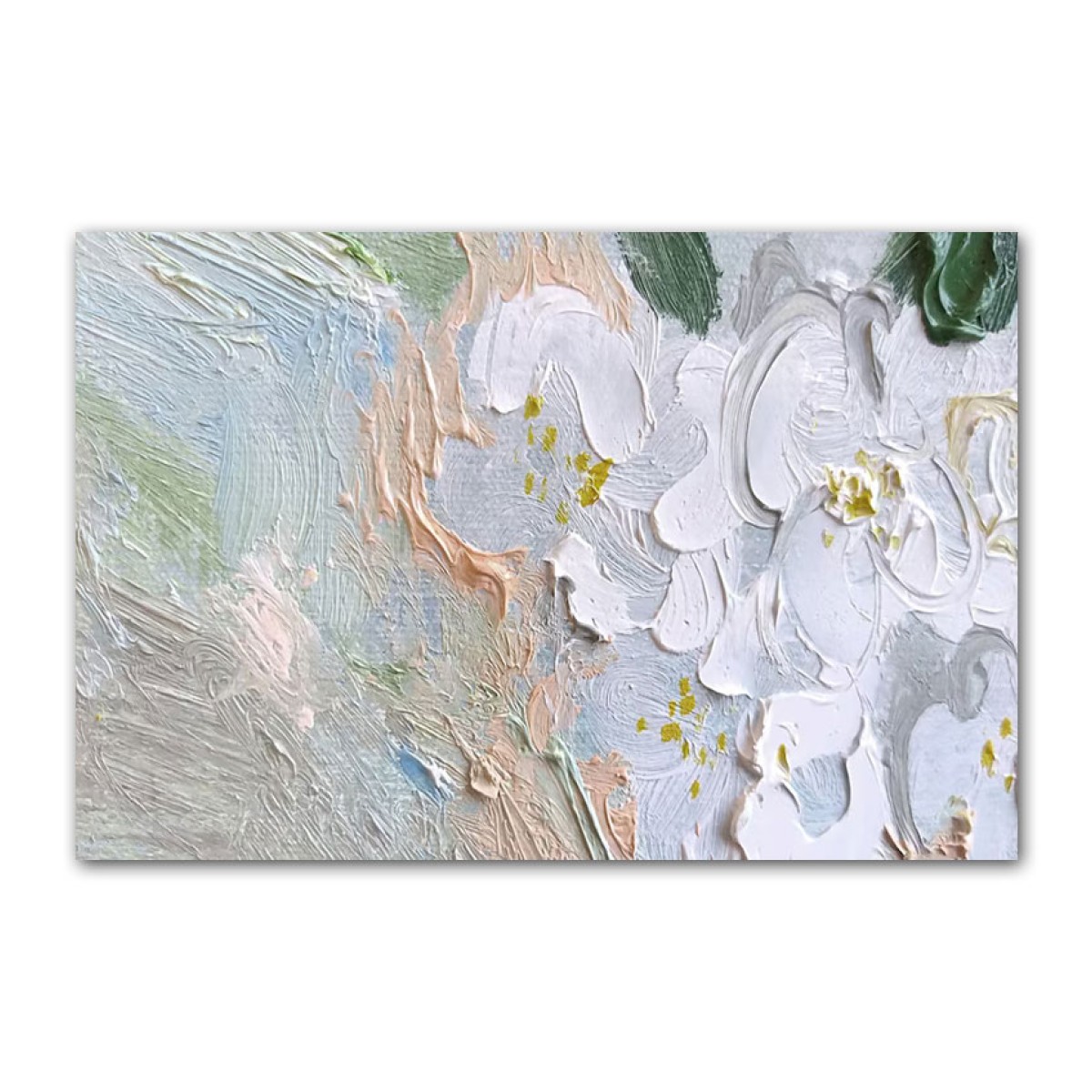 Abstract Lotus 3d Heavy Textured Partial Oil Painting